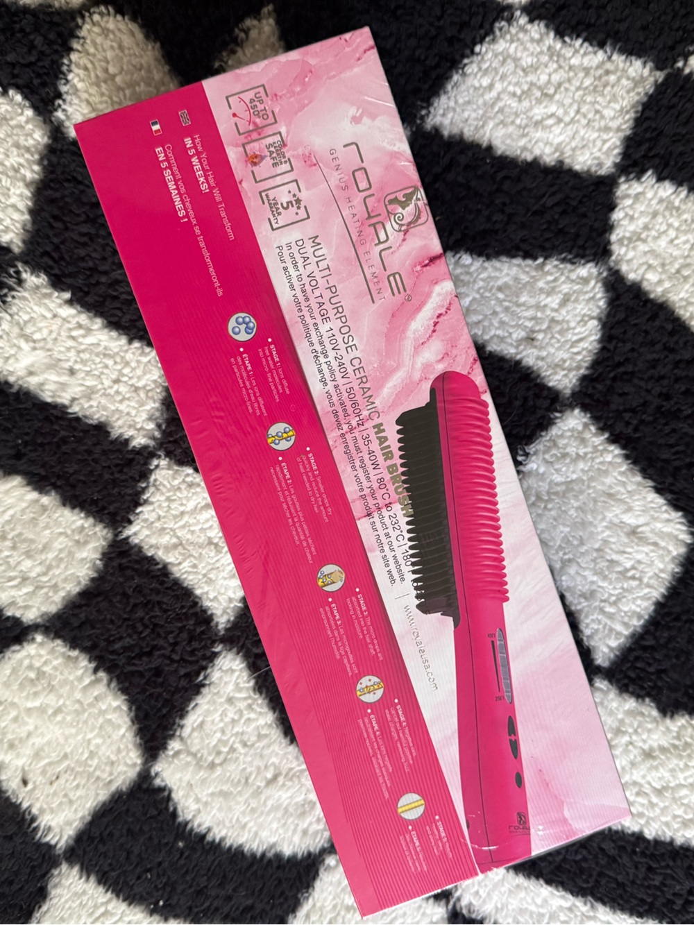 Hot Pink Multi-Purpose Hair Straightener Brush - Unbranded
